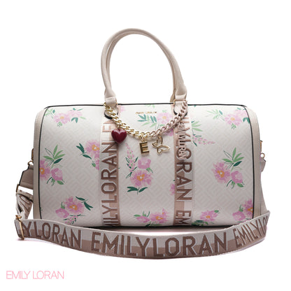 MONOGRAM BARREL BAG WITH CHARM CHAIN - LARGE