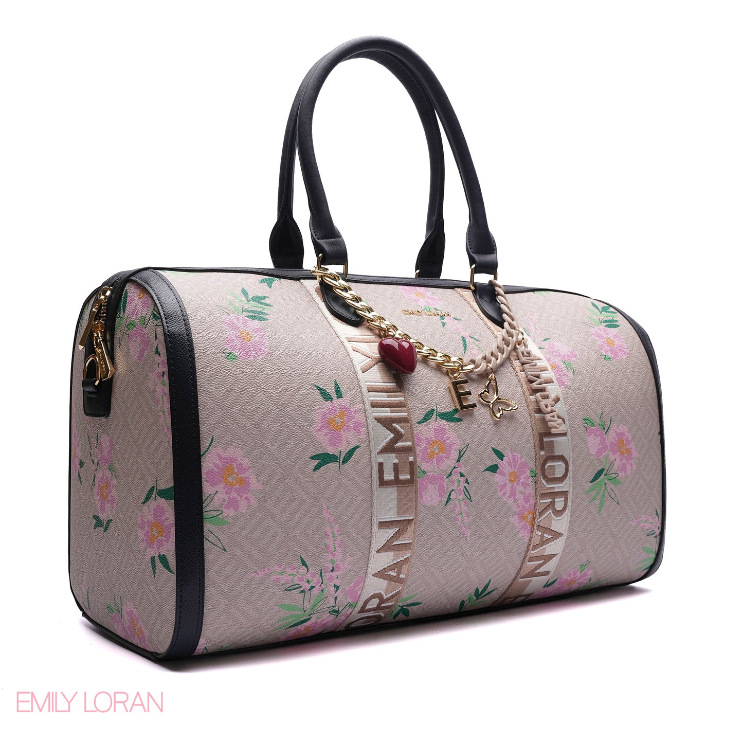 MONOGRAM BARREL BAG WITH CHARM CHAIN - LARGE