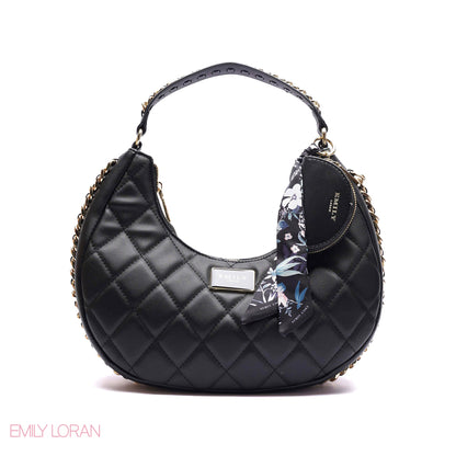 QUILLED HOBO SHOULDER BAG