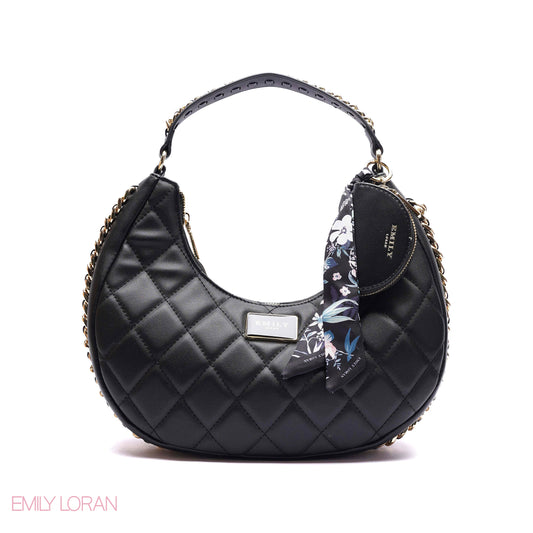 QUILLED HOBO SHOULDER BAG
