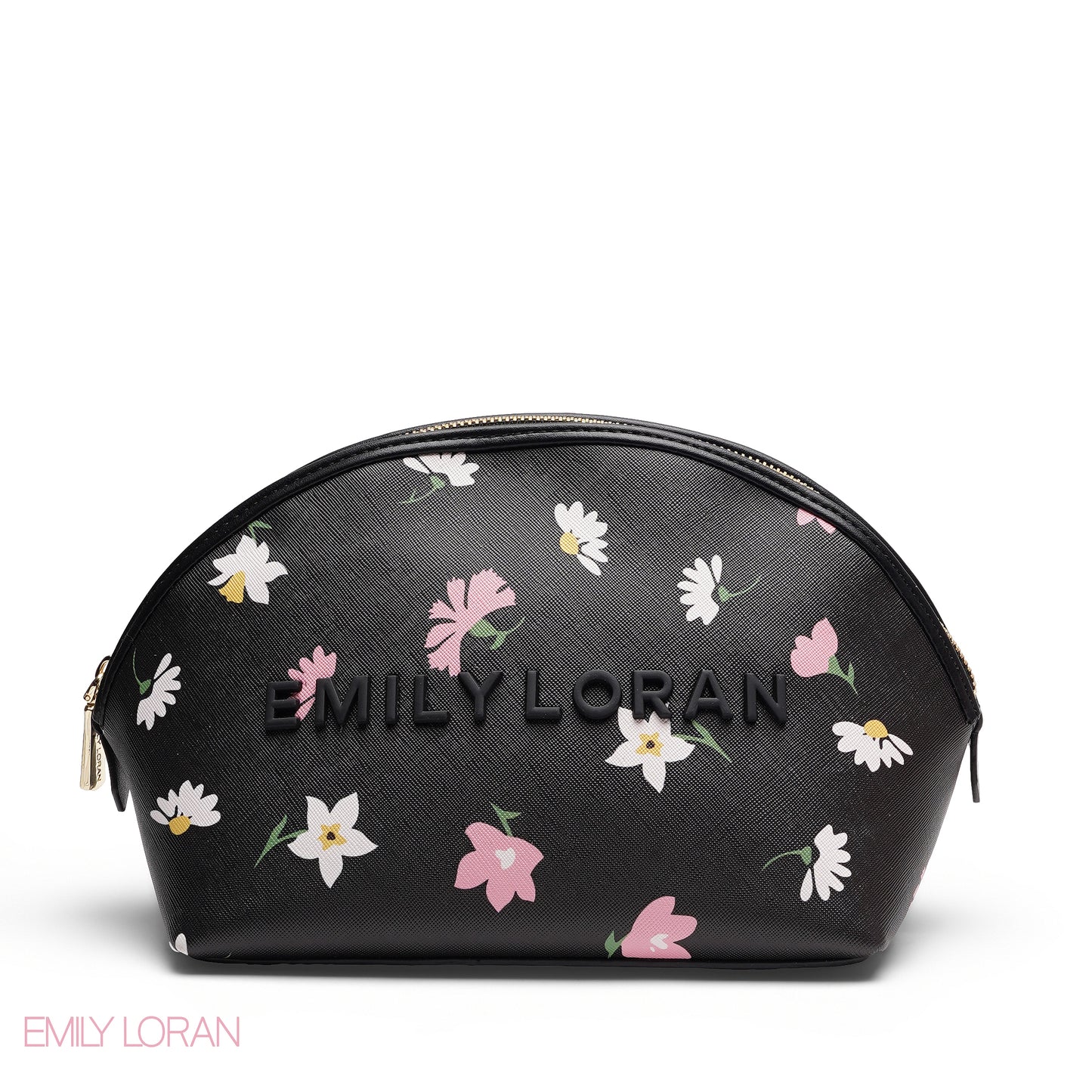 CHIC WOVEN MAKEUP BAG WITH EMBOSSED LOGO