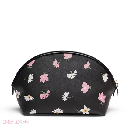 CHIC WOVEN MAKEUP BAG WITH EMBOSSED LOGO