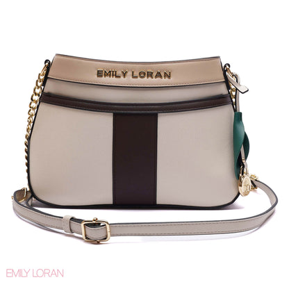 ELEGANT MULTI-TONE PANELLED CROSSBODY BAG