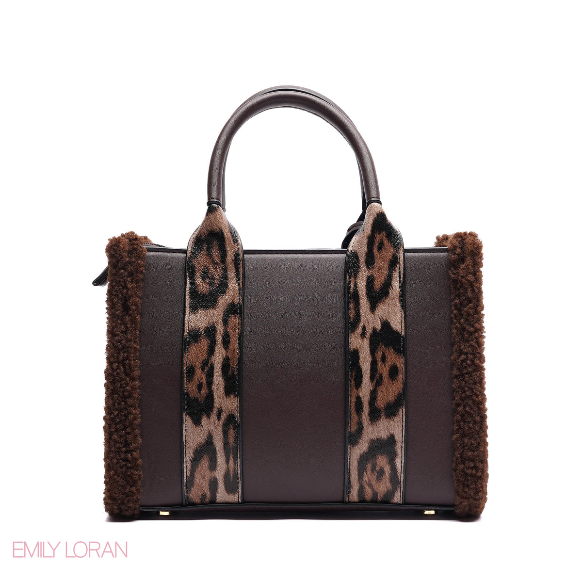 ELEGANT ZEBRA PRINT TOTE BAG WITH FLOWER CHARM - SMALL