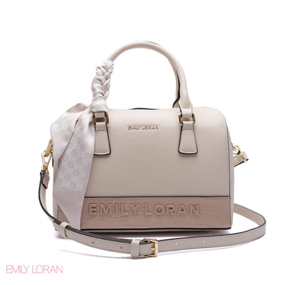 EMBOSSED LOGO SATCHEL BAG - MEDIUM
