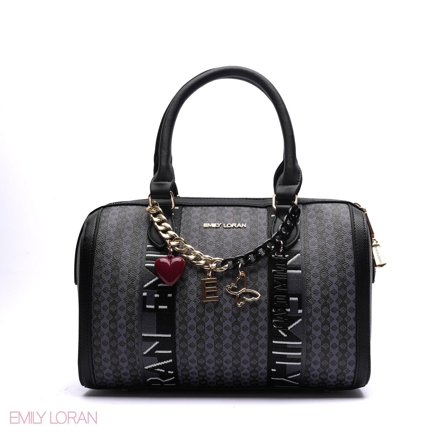 MONOGRAM BARREL BAG WITH CHARM CHAIN - MEDIUM