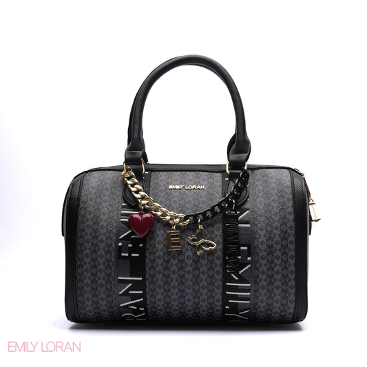 MONOGRAM BARREL BAG WITH CHARM CHAIN - MEDIUM