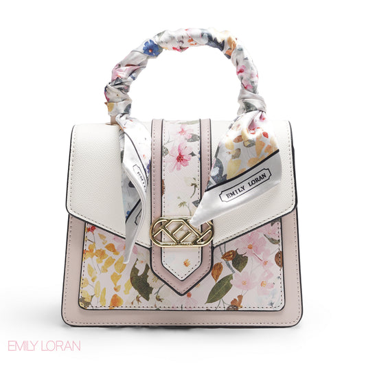 WHITE FLORAL WITH FLORAL SCARF