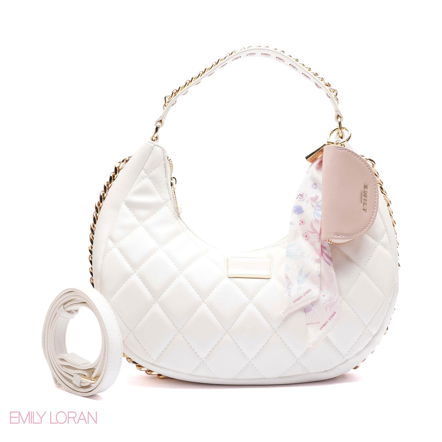 QUILLED HOBO SHOULDER BAG