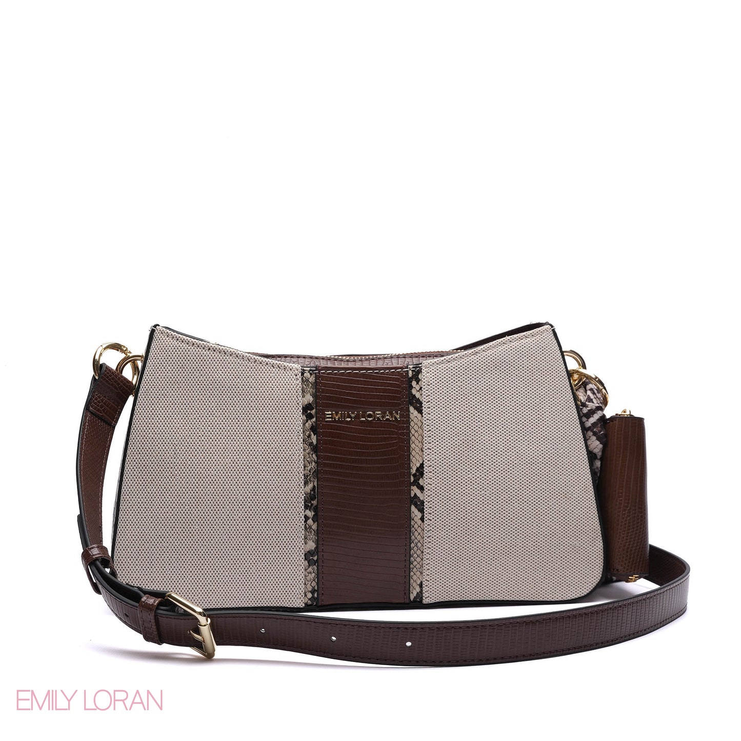 SNAKESKIN PANELLED SHOULDER BAG