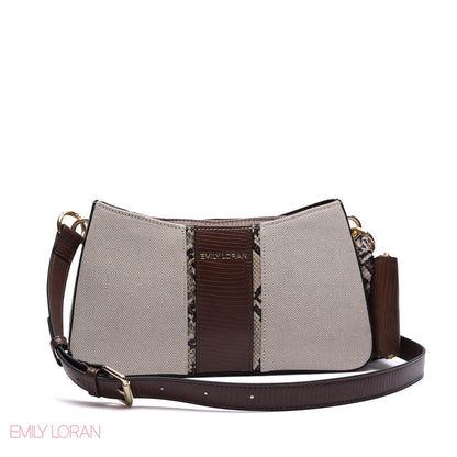 SNAKESKIN PANELLED SHOULDER BAG