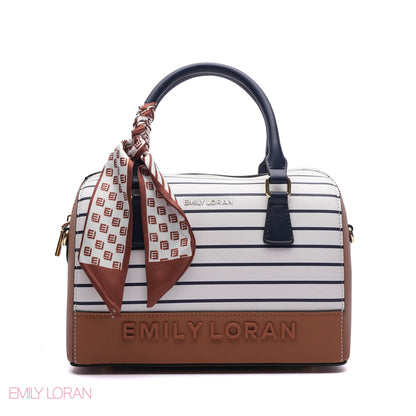EMBOSSED LOGO SATCHEL BAG - MEDIUM