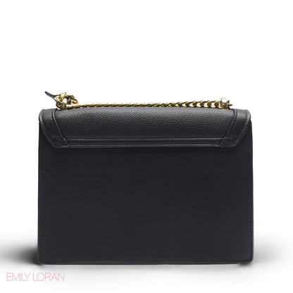 EMILY 3D FLORAL APPLIQUÉ CROSSBODY BAG - SOLID BLACK