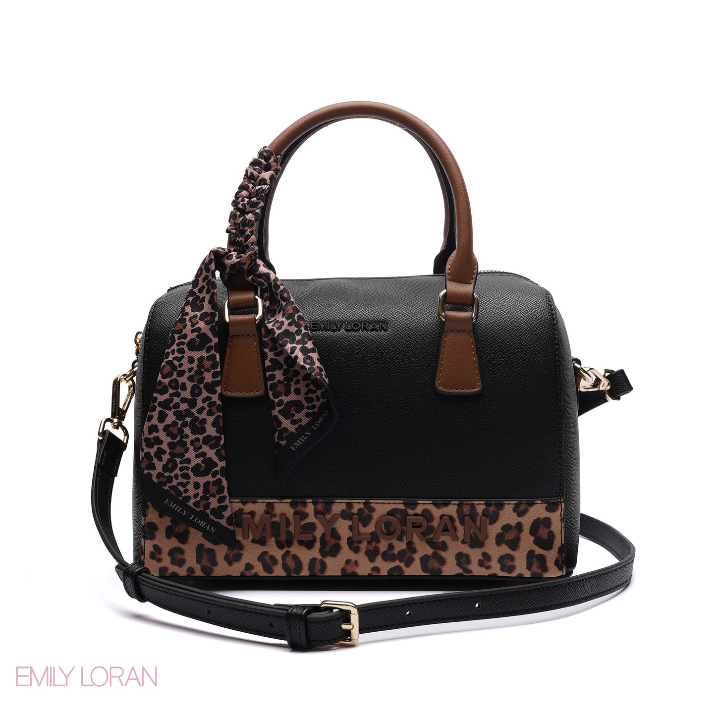 EMBOSSED LOGO SATCHEL BAG - MEDIUM