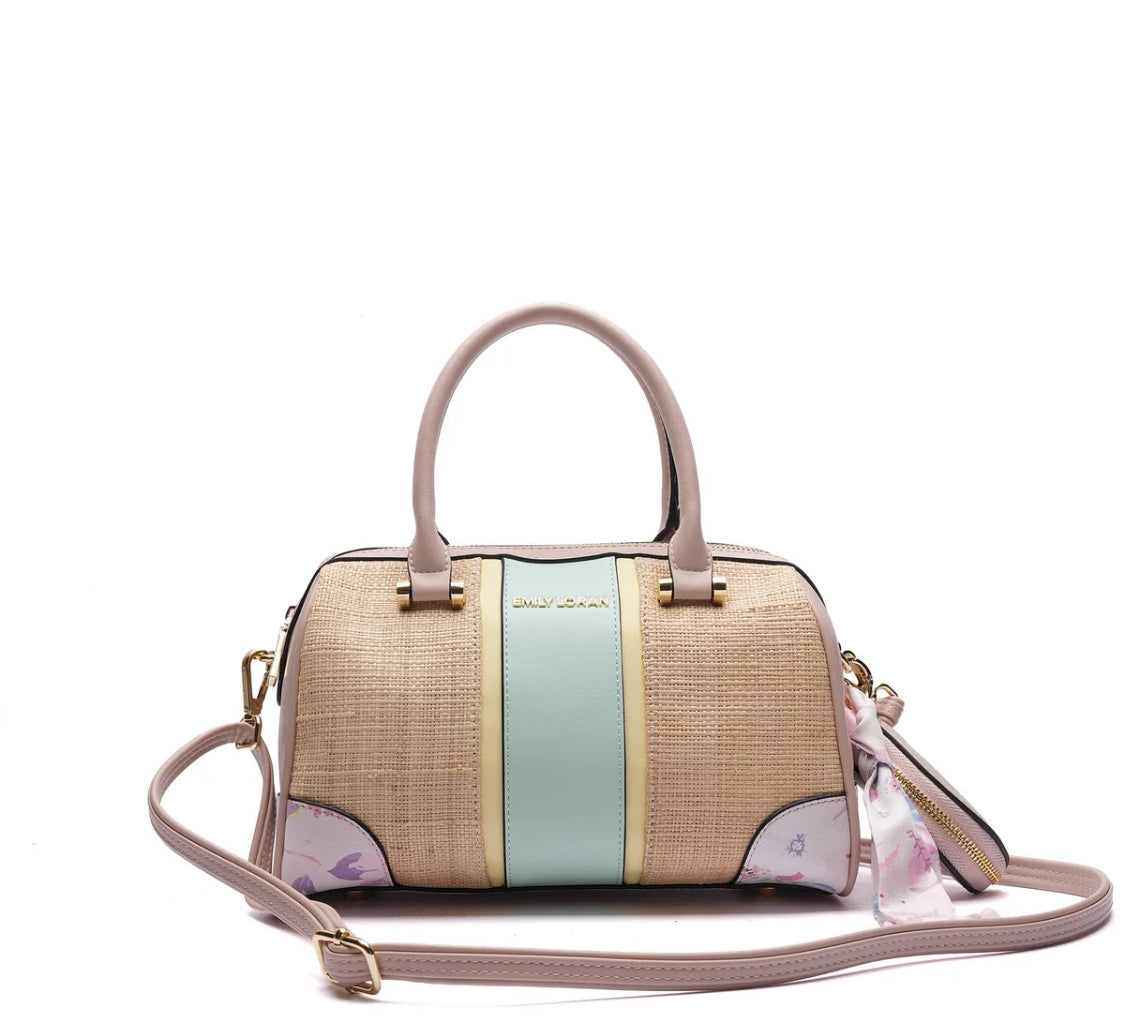 TEXTURED PANELLED BARREL BAG