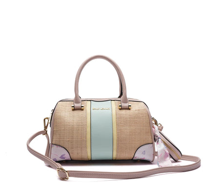 TEXTURED PANELLED BARREL BAG