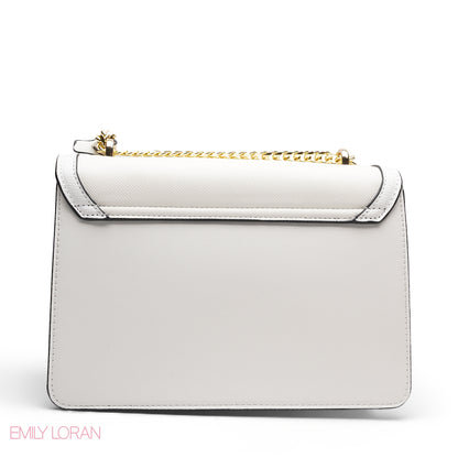 CHIC FLORAL EMBELLISHED CROSSBODY FLAP BAG