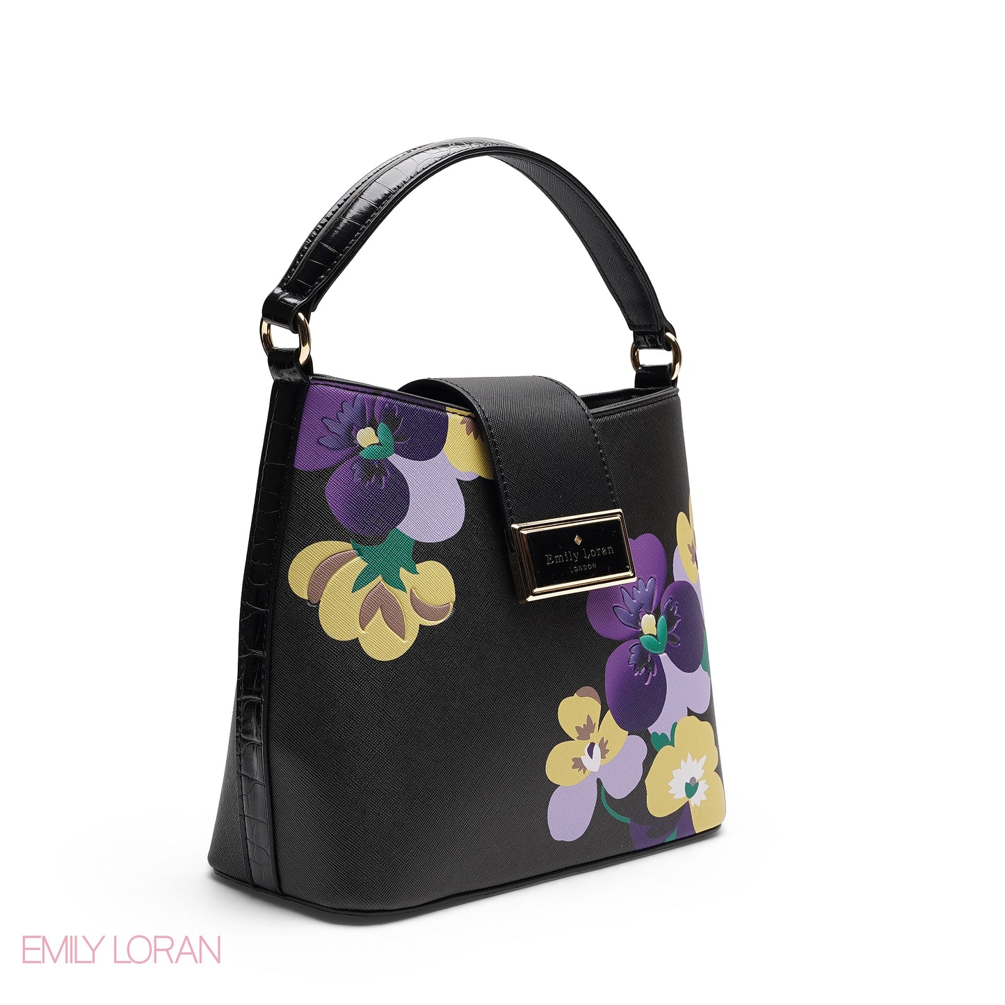 ELEGANT FLORAL PRINT SATCHEL BAG