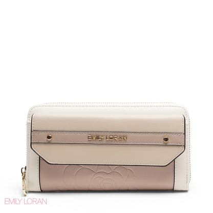 FLORAL PRINT DOUBLE COMPARTMENT ZIP-AROUND WALLET
