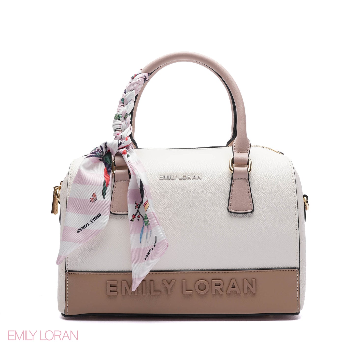 EMBOSSED LOGO SATCHEL BAG - MEDIUM