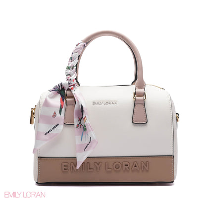 EMBOSSED LOGO SATCHEL BAG - MEDIUM