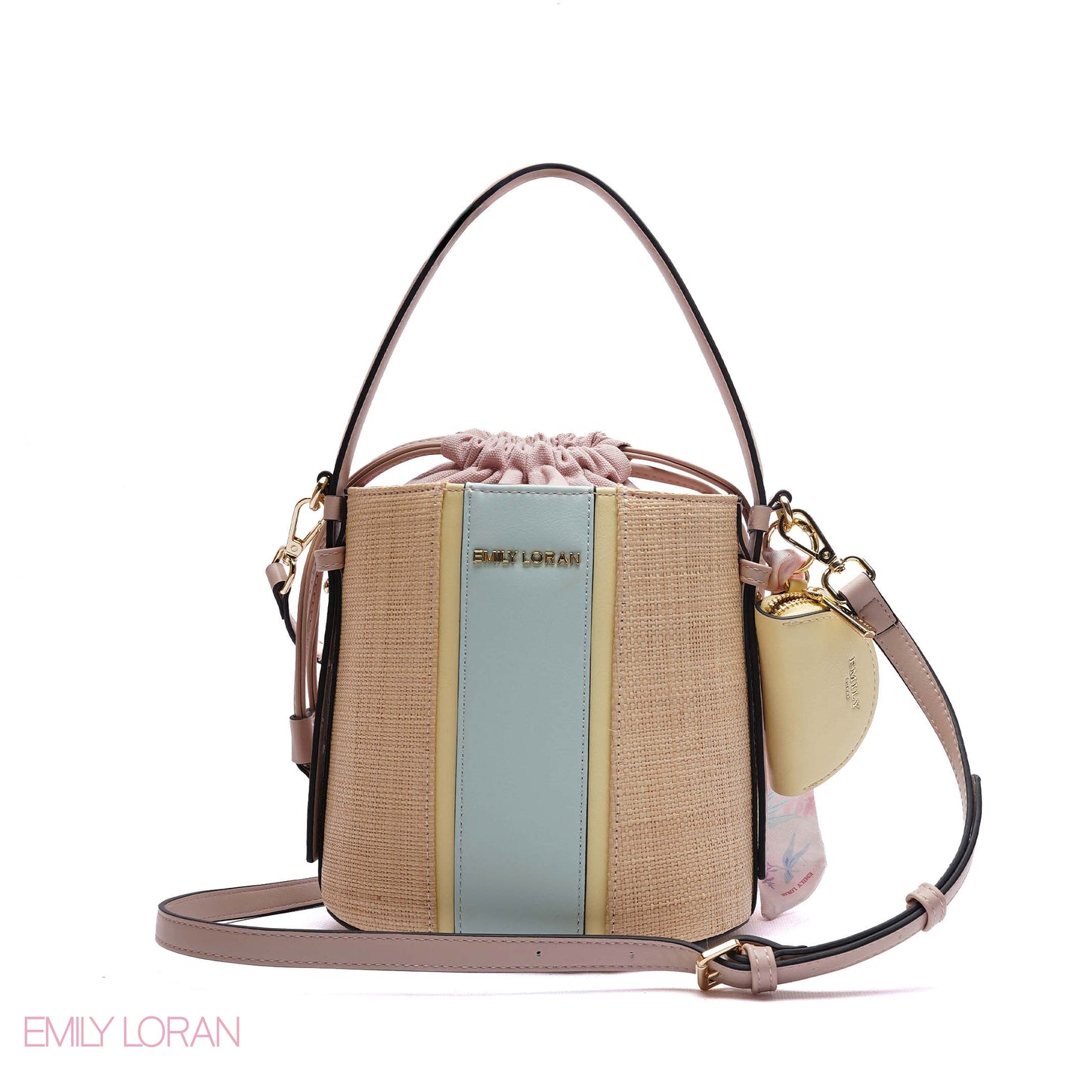 ELEGANT DRAWSTRING BUCKET BAG