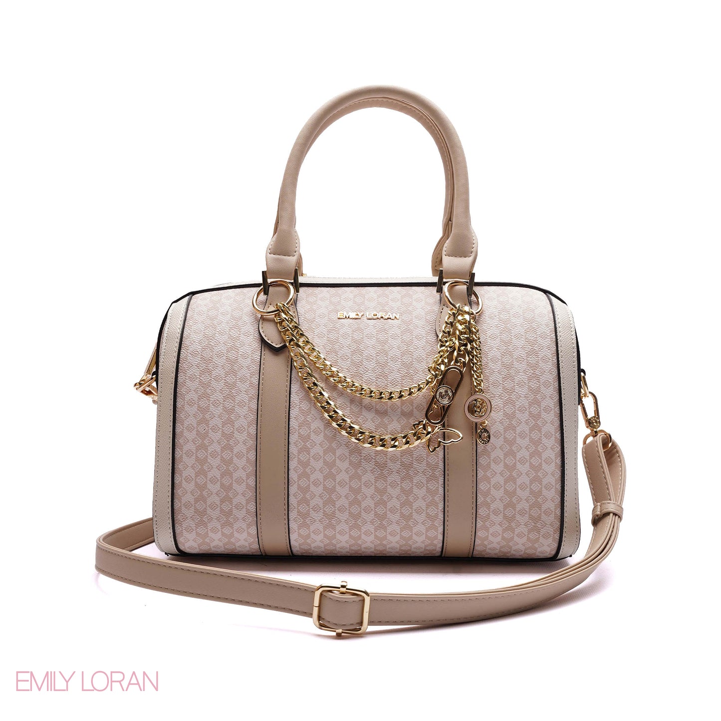 HANDBAG SOFT LEATHER WITH GOLD CHAIN - MEDIUM