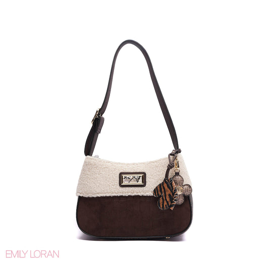 ELEGANT SHOULDER BAG WITH CHARM - MEDIUM