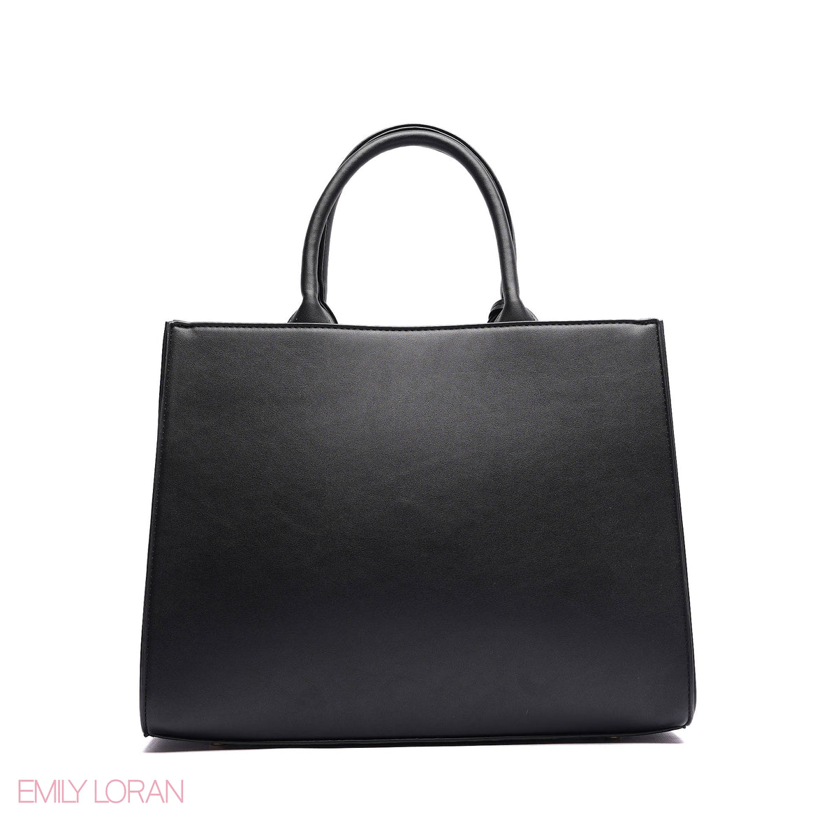 ELEGANT STRUCTURE TOTE BAG WITH DETACHABLE STRAP AND HEART CHARM - LARGE