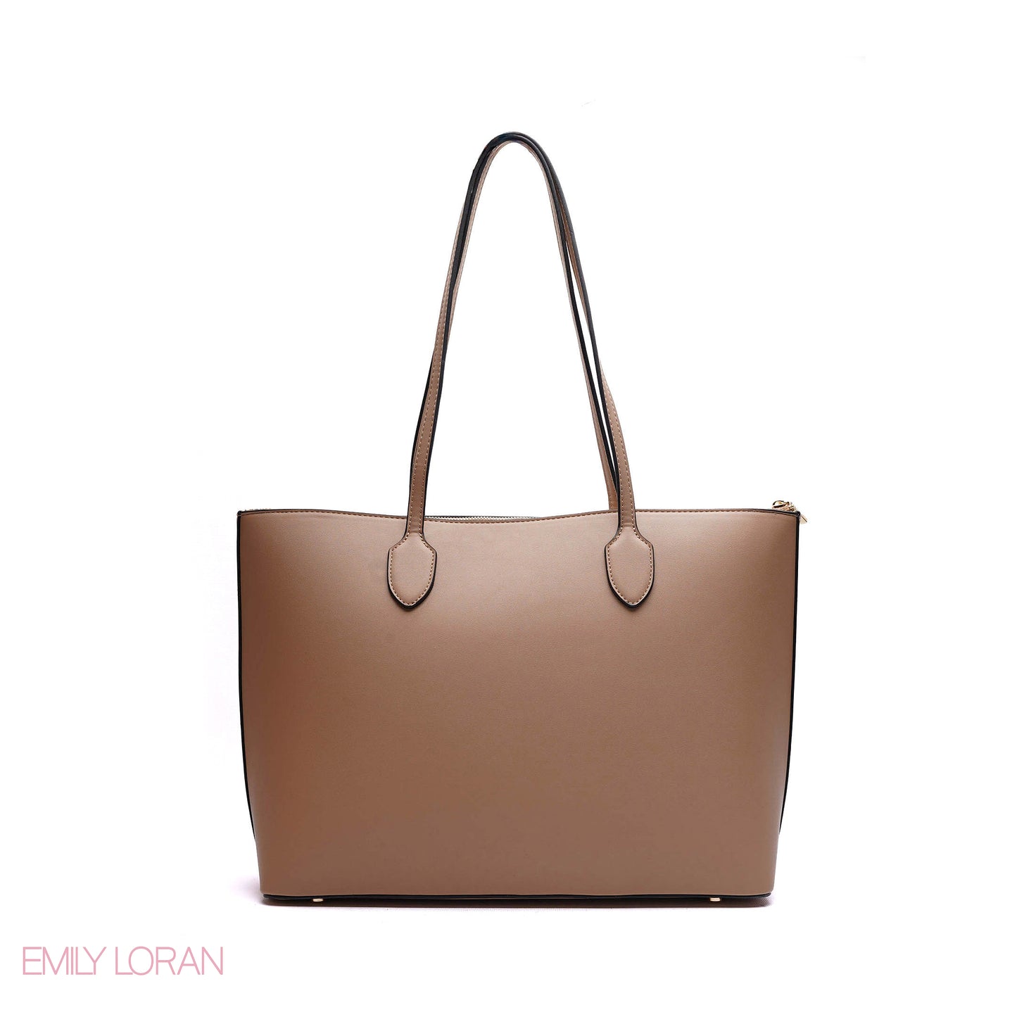 SHOULDER BAG WITH SIMPLE DESIGN LOGO AND SMALL POUCH - LARGE