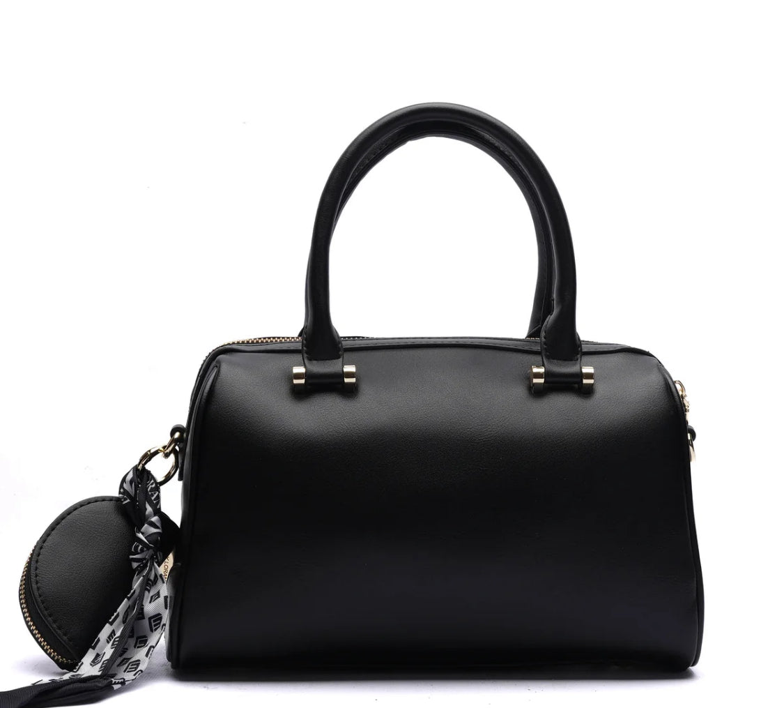 TEXTURED PANELLED BARREL BAG
