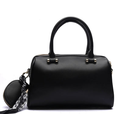 TEXTURED PANELLED BARREL BAG
