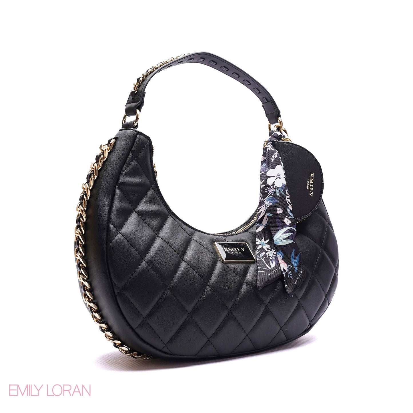 QUILLED HOBO SHOULDER BAG