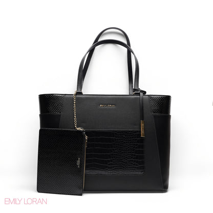 ELEGANT MULTI TEXTURED WITH POUCH BAG