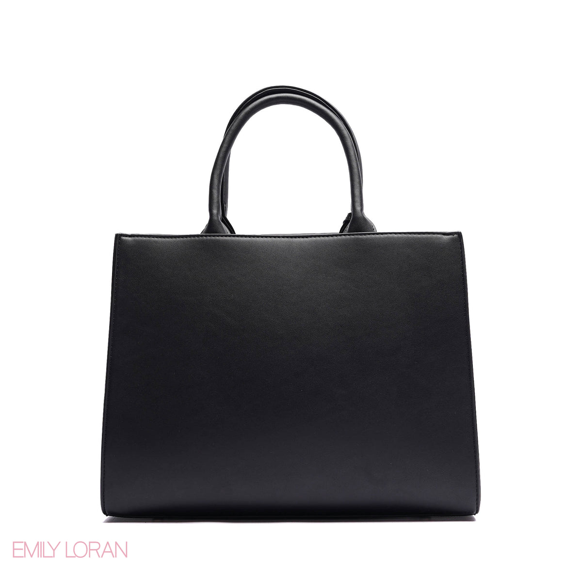 ELEGANT STRUCTURE TOTE BAG WITH DETACHABLE STRAP AND HEART CHARM - LARGE
