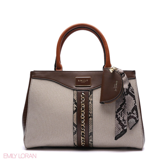 CHAIN-DETAIL HANDBAG WITH COIN PURSE