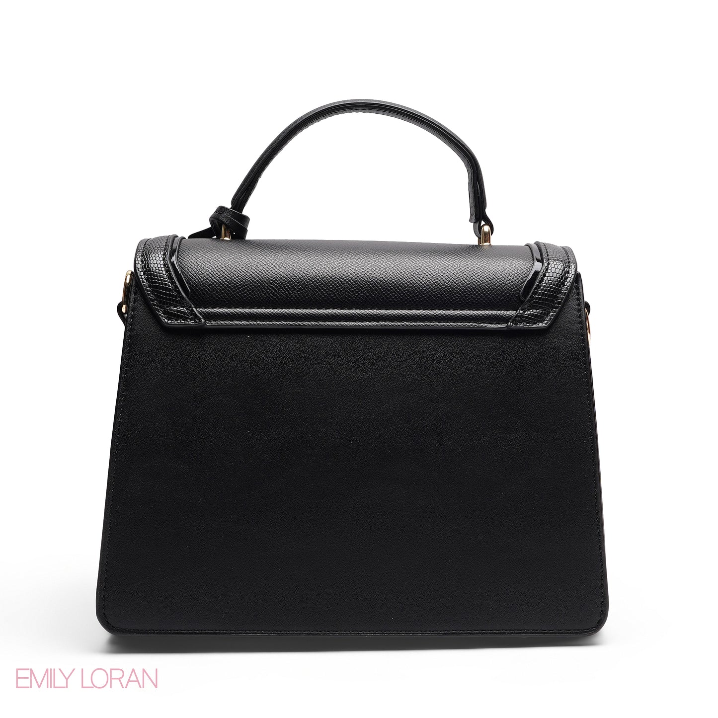 CHIC PANELED SATCHEL WITH SIGNATURE LOGO CHARM BAG