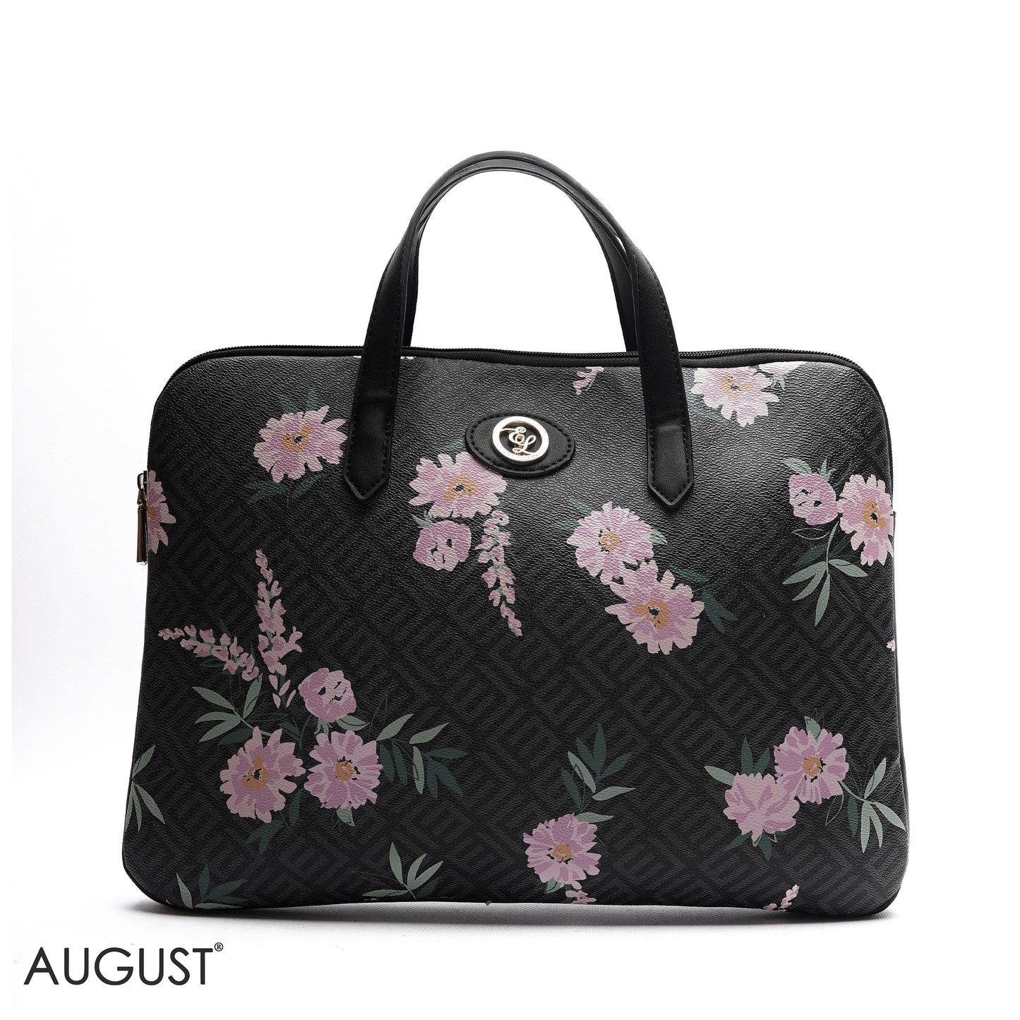 MONOGRAM LAPTOP BAG WITH LOGO WEBBING STRAP