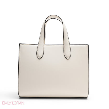 CHIC FLORAL PRINT TOTE WITH LOGO CHARM BAG
