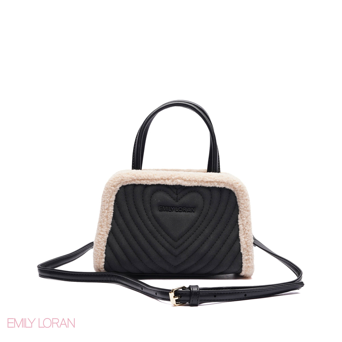 MINI-BAG FUR EDGES WITH FRONT HEART SIGHN - MINI