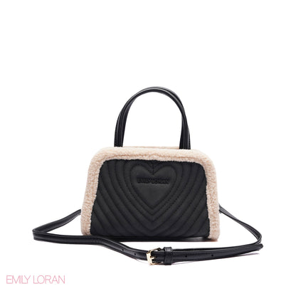 MINI-BAG FUR EDGES WITH FRONT HEART SIGHN - MINI