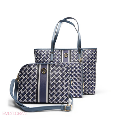 ELEGANT 3-PIECE MONOGRAM TOTE SET