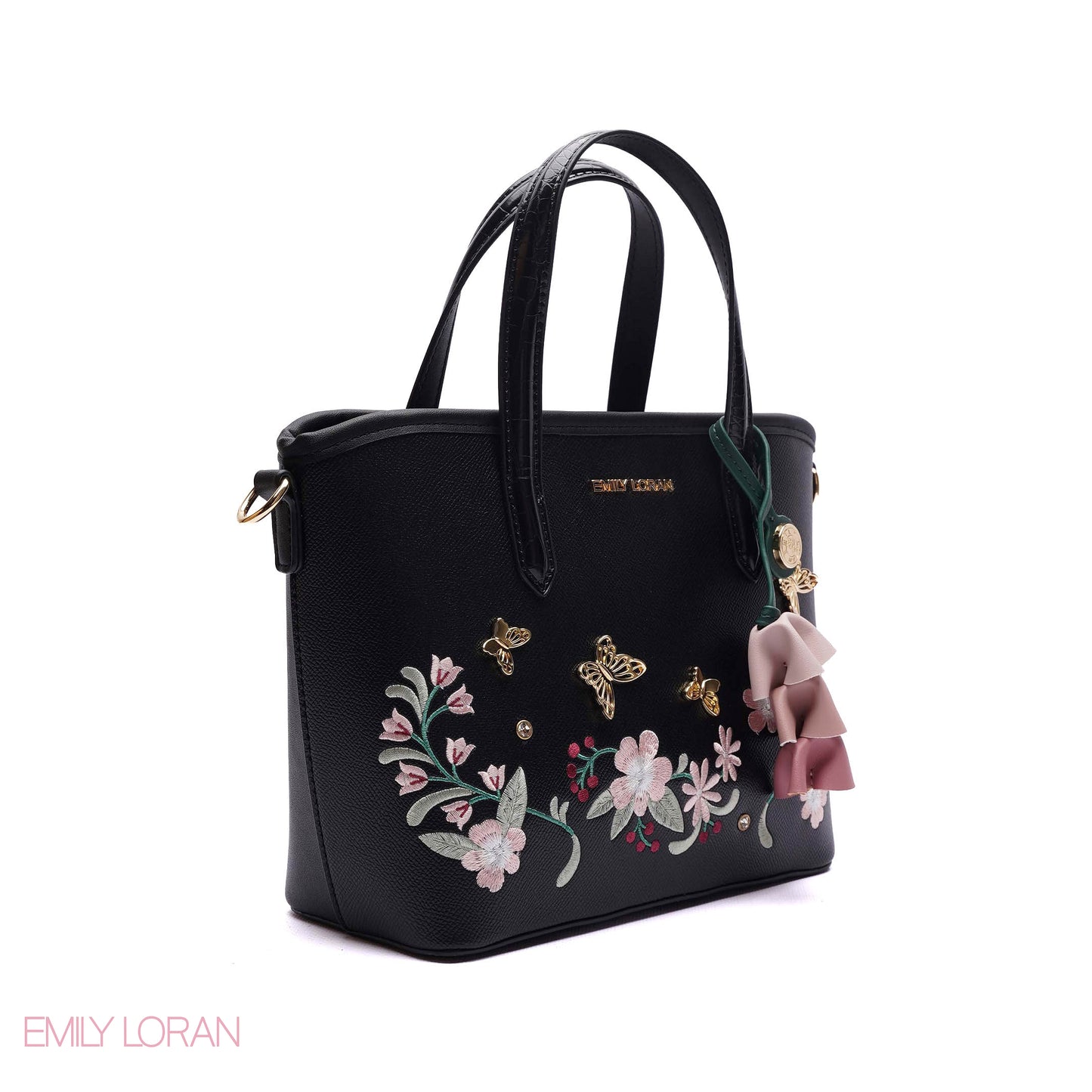 EMBROIDERED FLORAL HANDBAG