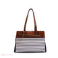 EMBOSSED FLORAL HANDBAG WITH SNAKESKIN POUCH