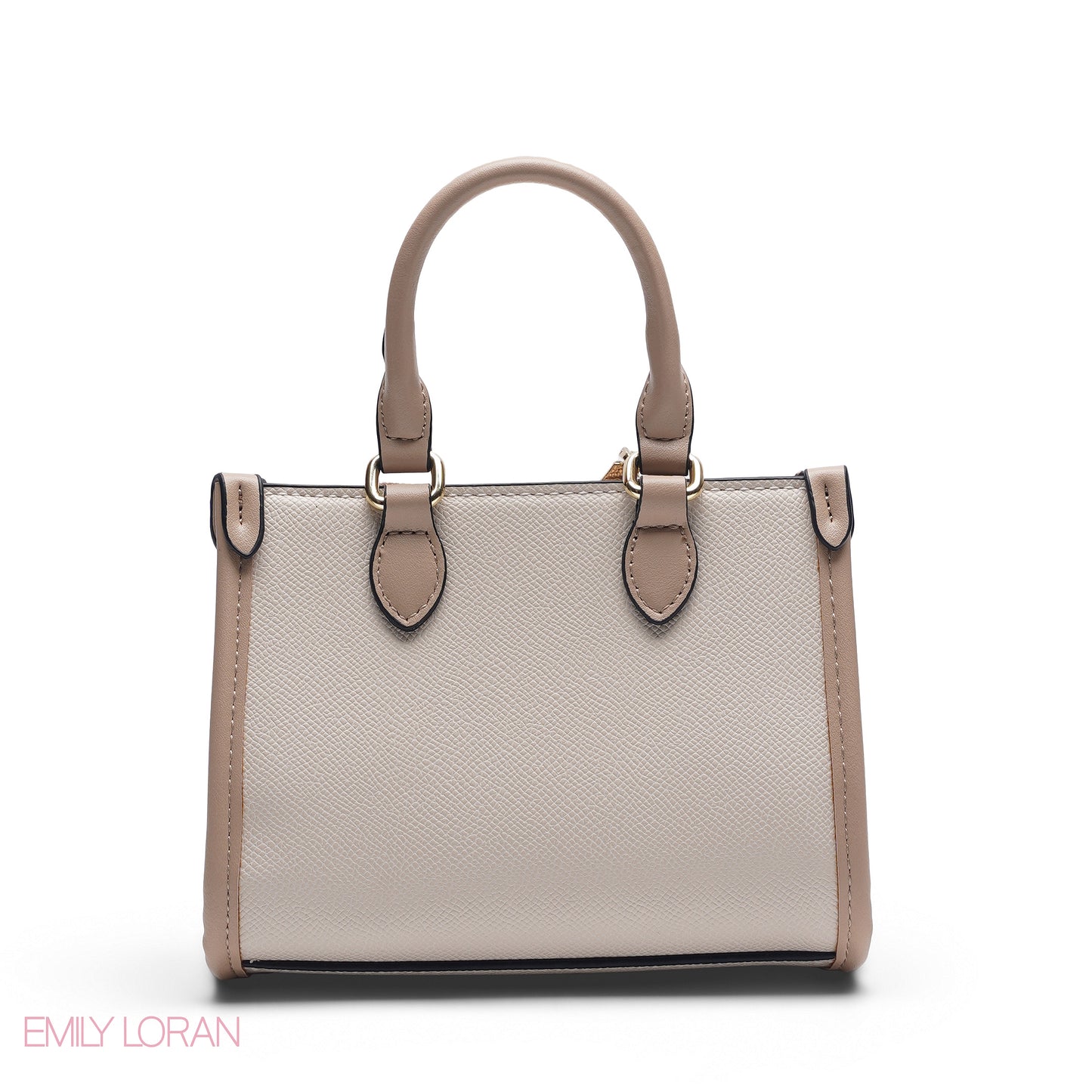 MINI FLORAL BEIGE BAG WITH GOLD METAL STRAP
