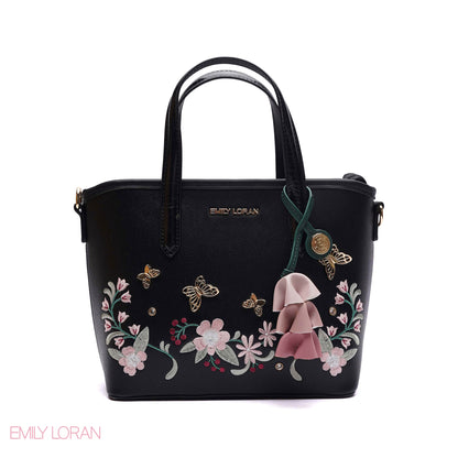 EMBROIDERED FLORAL HANDBAG