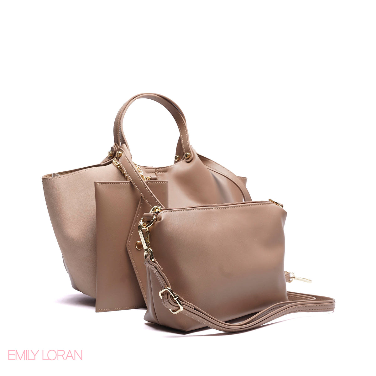 SHOULDER BAG PRACTICALITY LEATHER WITH SMALL WALLET AND CROSS BAG - LARGE
