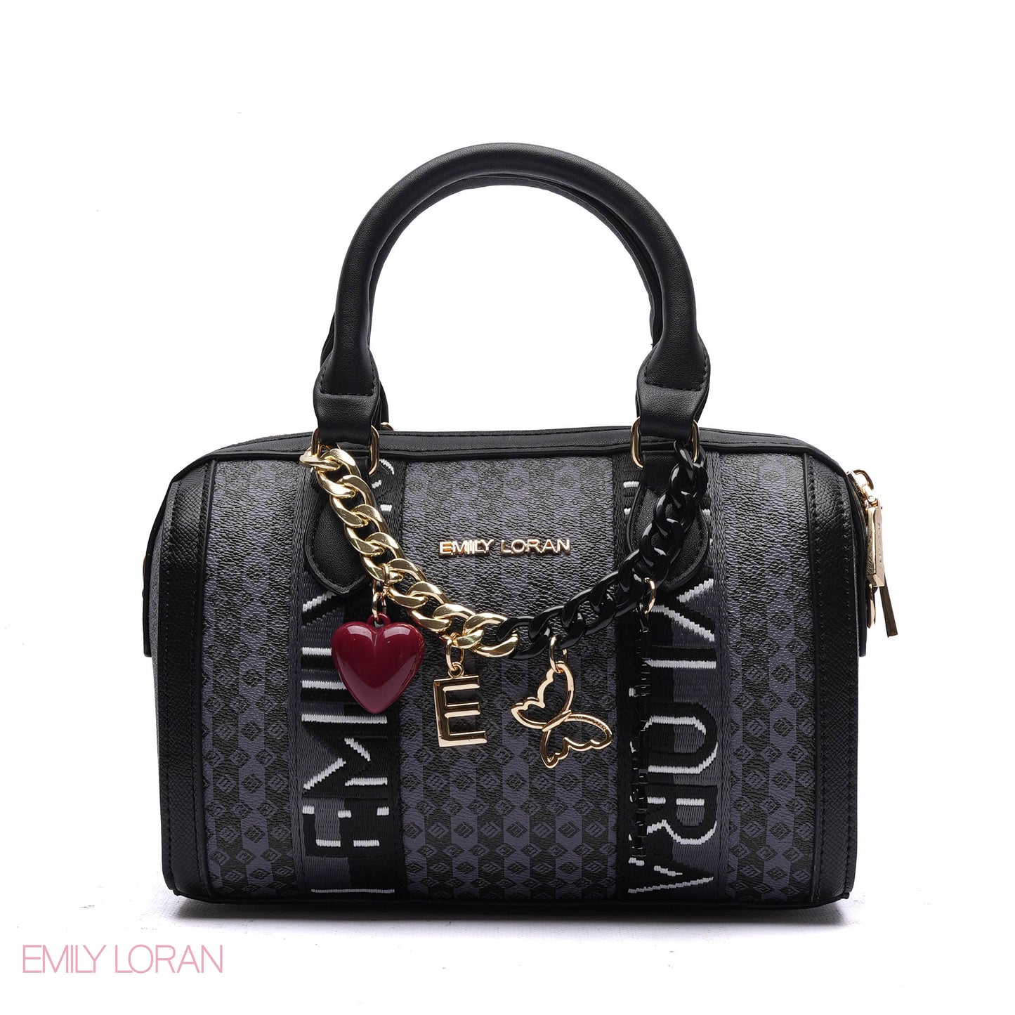 MONOGRAM BARREL BAG WITH CHARM CHAIN - SMALL