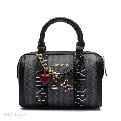 MONOGRAM BARREL BAG WITH CHARM CHAIN - SMALL