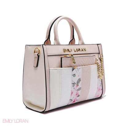 MULTI-TEXTURED PANELLED HANDBAG SET - SMALL